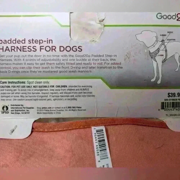 Padded step in dog harness size XL pink NWT - Picture 7 of 9
